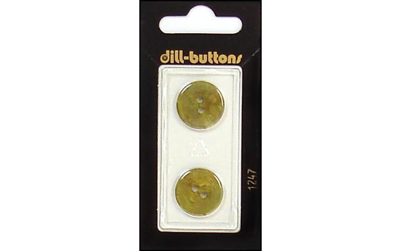 Dill Buttons 18mm 2pc 2 Hole Moss